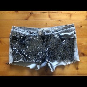 Sequin Jean shorts